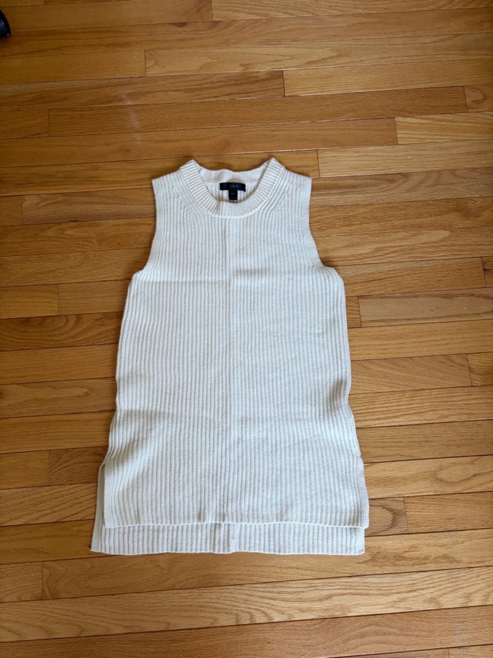 Jcrew Sleeveless Ribbed Sweater Long Tank - Cream